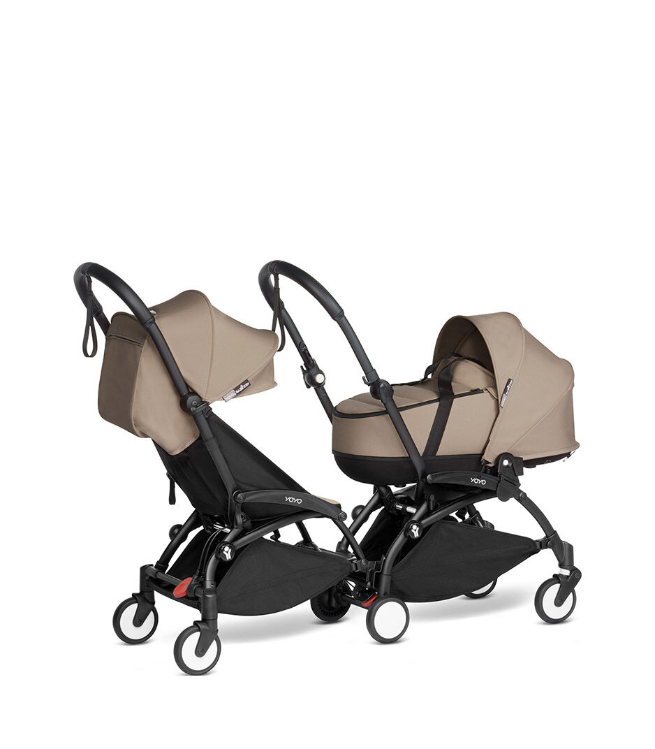 YOYO connect – YOYO 2 – 3-4 SIBLING 6+ BASSINET – BLACK FRAME – TAUPE – WEB_eCom