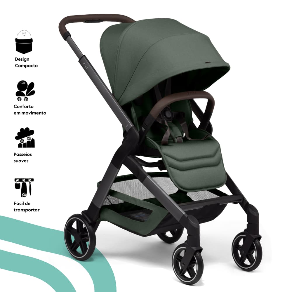 Joolz Hub2 Carrinho de Bebé – Citadino 3-em-1 dos 0 aos 4 anos – Forest green