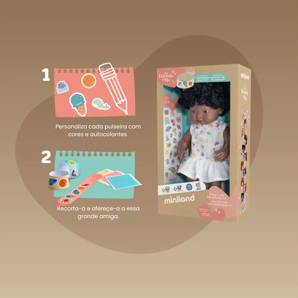 Boneca Africana 38 cm My Friends & Me da Miniland – Dos 10 meses aos 6 anos_4