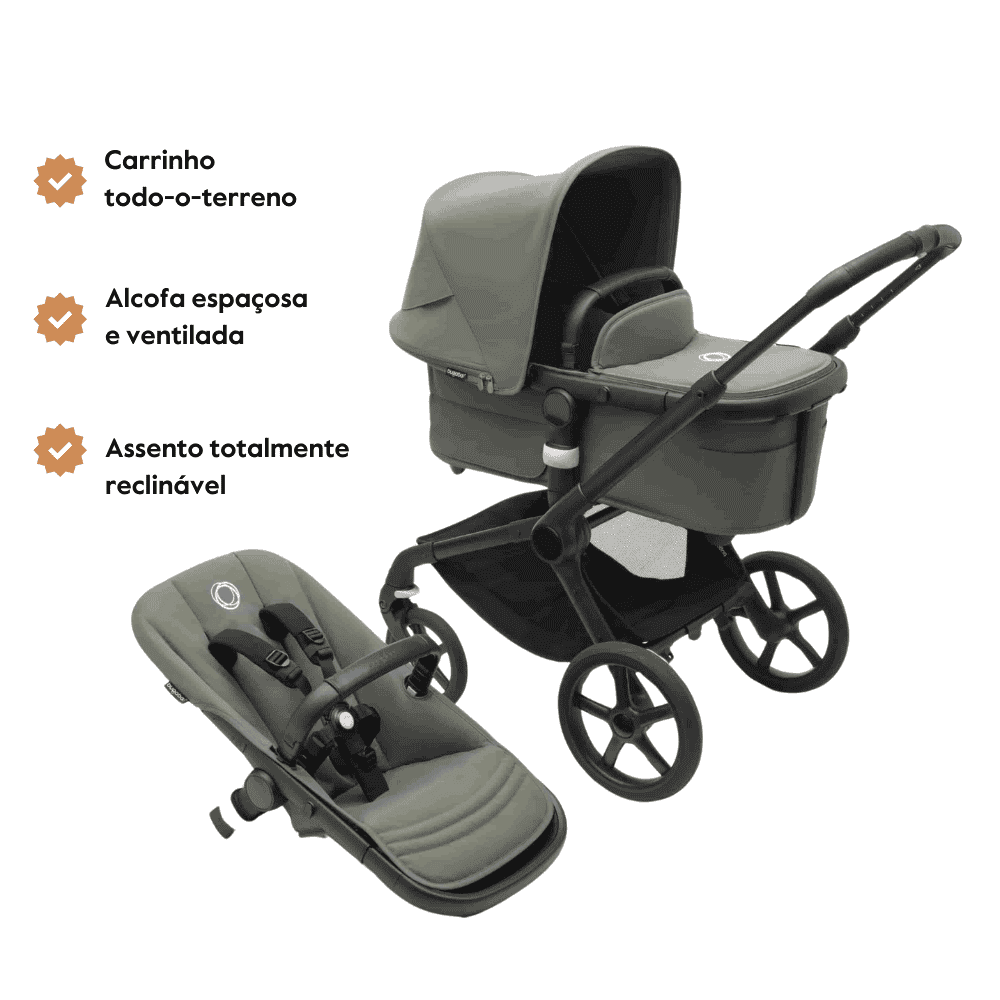 Carrinho de Bebé Fox 5 Completo da Bugaboo – Black/Forest Green