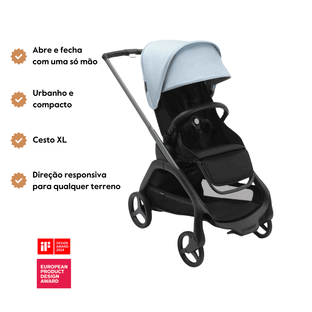Carrinho de Bebé Dragonfly Completo da Bugaboo – Graphite/Midnight Black/Blue Horizon