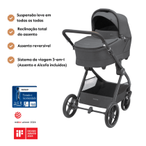 Carrinho de Passeio Oxford Plus da Maxi-Cosi – Sistema de viagem 3-em-1 – Twillic Graphite Bonabebe