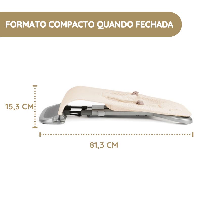 Ergobaby Espreguiçadeira Evolve Mesh formato compacto quando fechada