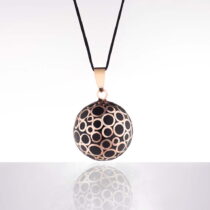 Cache Coeur Bola de Grossesse "Chamador de Anjos" - Rose Gold/black enamel