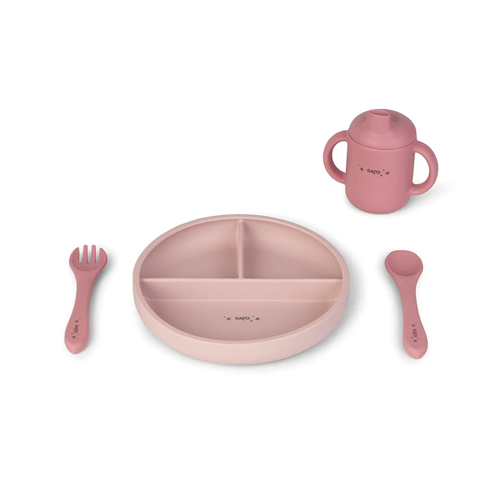 Saro Set de alimentação silicone Food & Fun – Rose