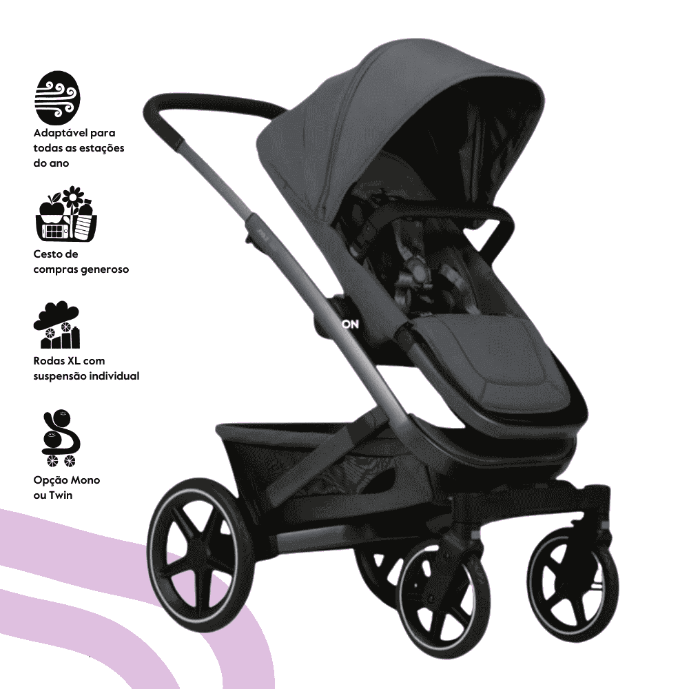 Joolz Geo3 Carrinho de Bebé (Mono) – Todo-o-terreno dos 0 aos 4 anos – Stone grey