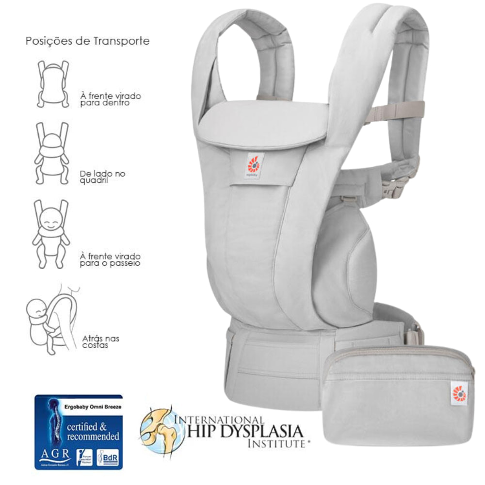 Mochila Porta-bebés Omni Deluxe Algodão da Ergobaby – Pearl Grey