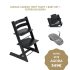 Stokke Bundle Cadeira Tripp Trapp + Baby Set + Espreguiçadeira - Black