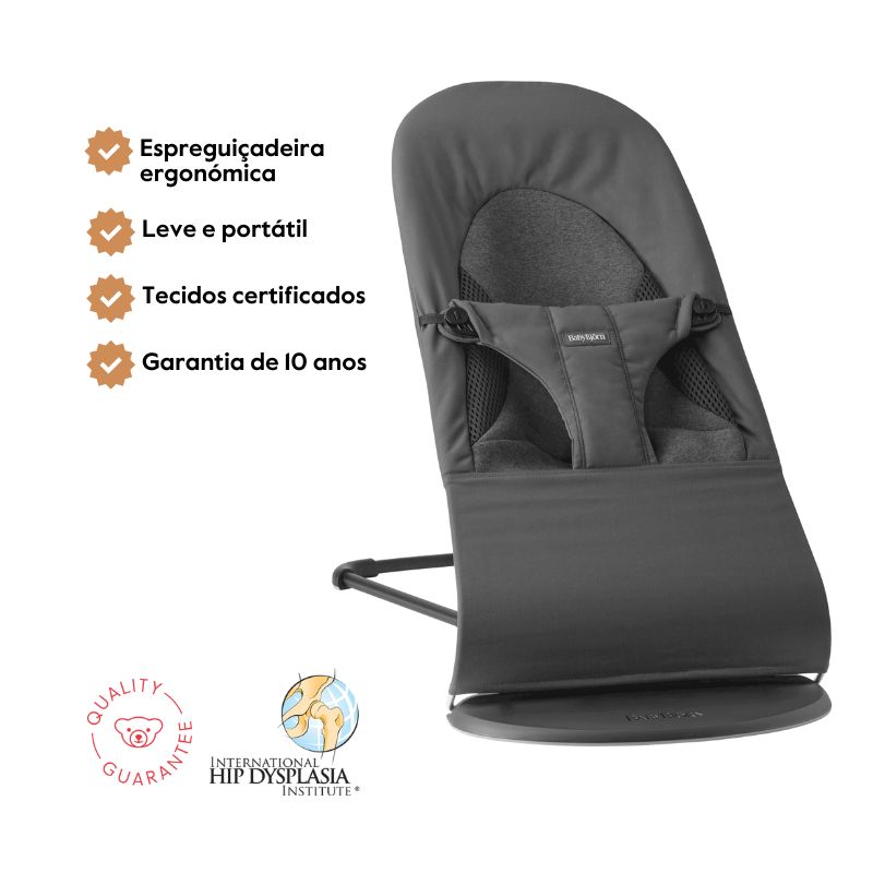 BabyBjorn Espreguiçadeira Balance Soft Woven/Jersey/Mesh – Gris Oscuro