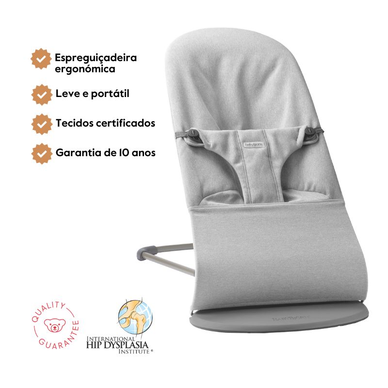 BabyBjorn Espreguiçadeira Bliss Woven Melange – Gris Claro