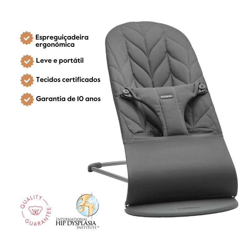 BabyBjorn Espreguiçadeira Bliss Woven Pétala – Antracita