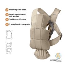 BabyBjorn Mochila Porta Bebé Mini Woven - Beige