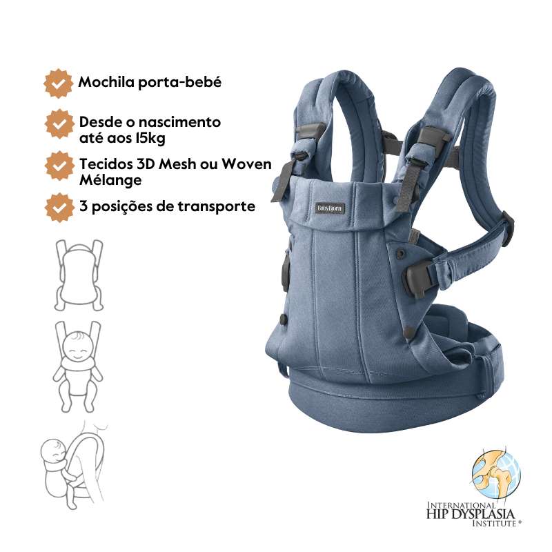Babybjorn Mochila Porta Bebé Harmony Woven Melange – Azul