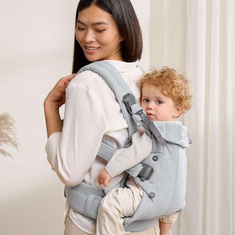 Babybjorn Mochila Porta Bebé Harmony Woven Melange – Gris Claro (3)