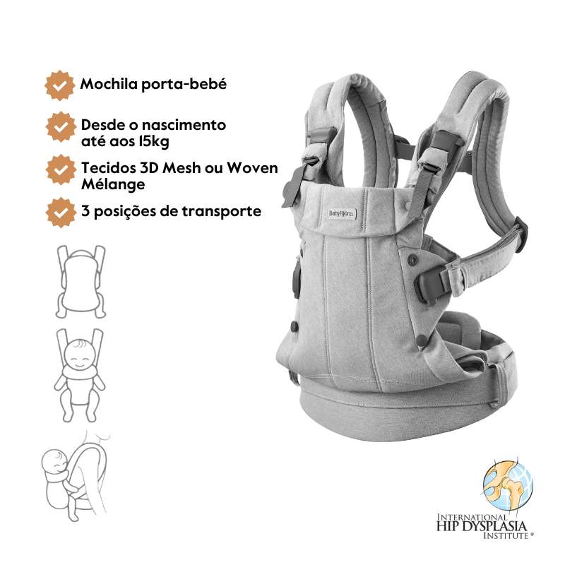 Babybjorn Mochila Porta Bebé Harmony Woven Melange – Gris Claro