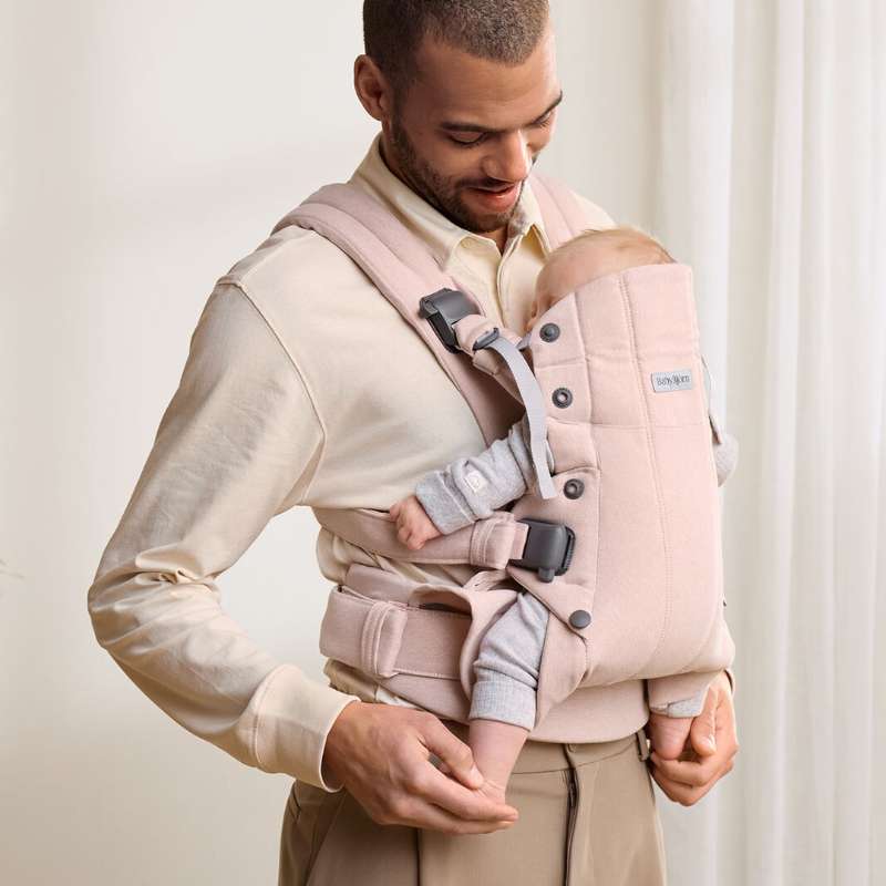 Babybjorn Mochila Porta Bebé Harmony Woven Melange – Rosa Claro (2)