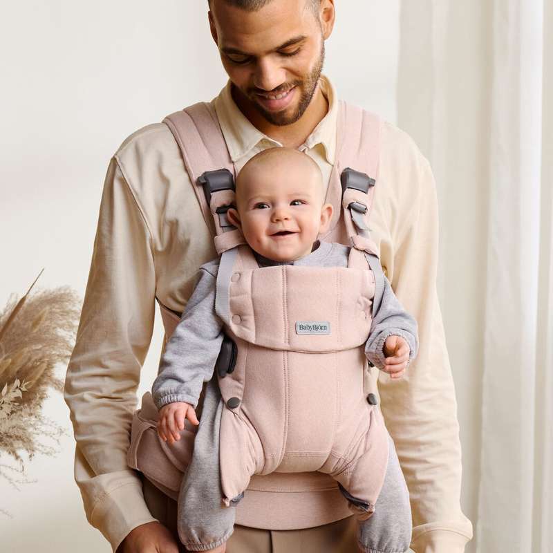 Babybjorn Mochila Porta Bebé Harmony Woven Melange – Rosa Claro (3)