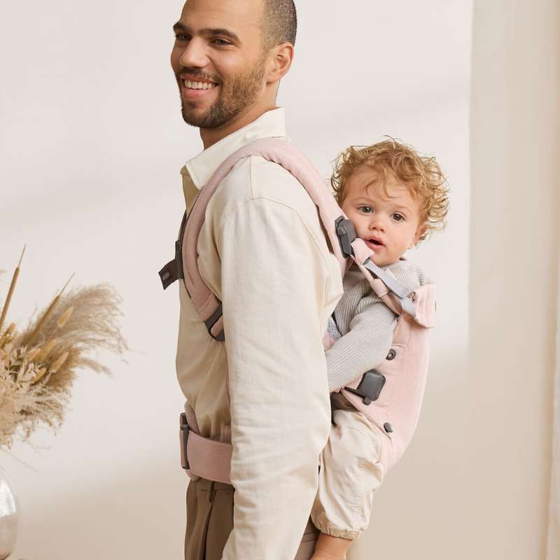 Babybjorn Mochila Porta Bebé Harmony Woven Melange – Rosa Claro (4)