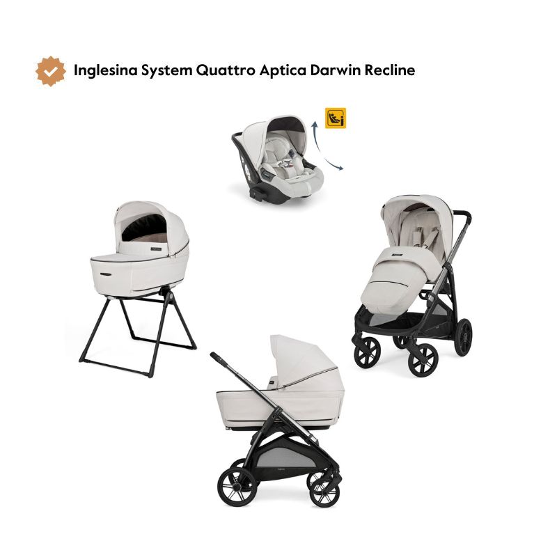 Carrinho de Bebé Inglesina System Quattro Aptica Darwin Recline – Opal Ivory