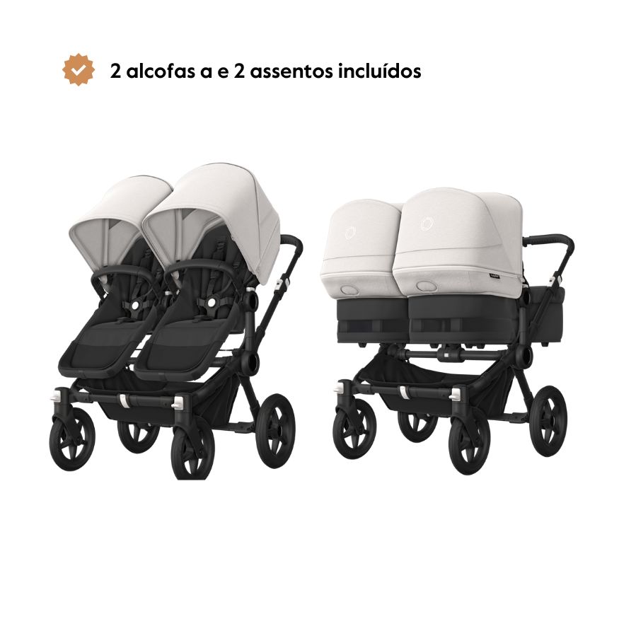 Carrinho de Passeio para Gémeos Bugaboo Donkey 5 Twin assentos e alcofas incluidas