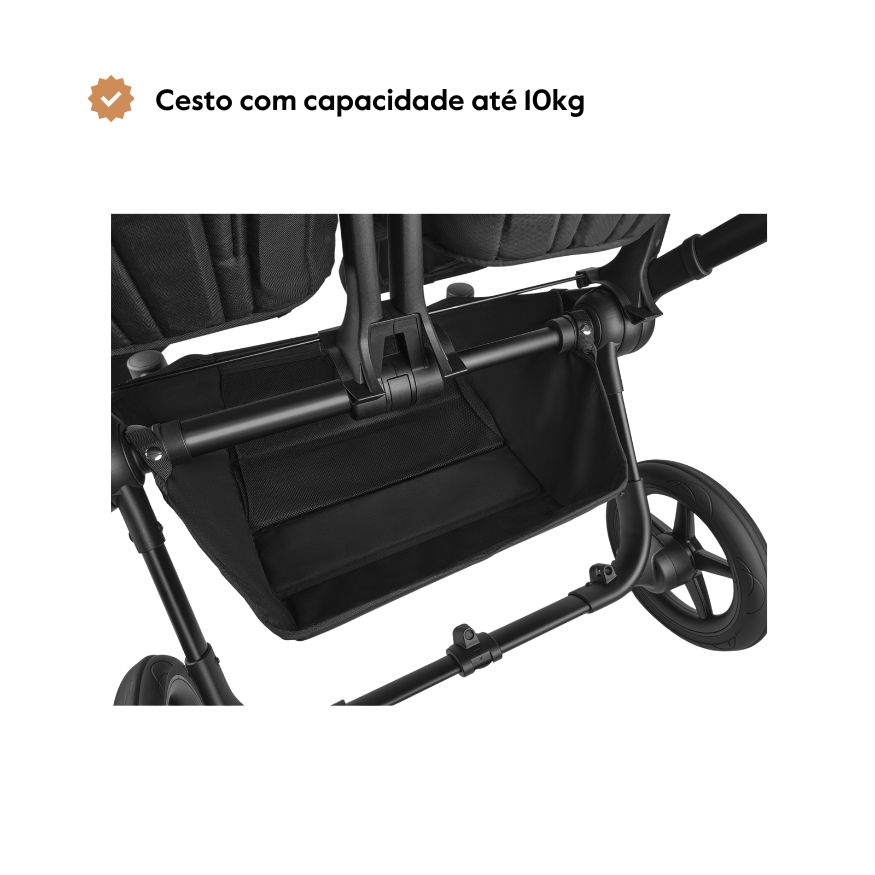 Carrinho de Passeio para Gémeos Bugaboo Donkey 5 Twin cesto espaçoso