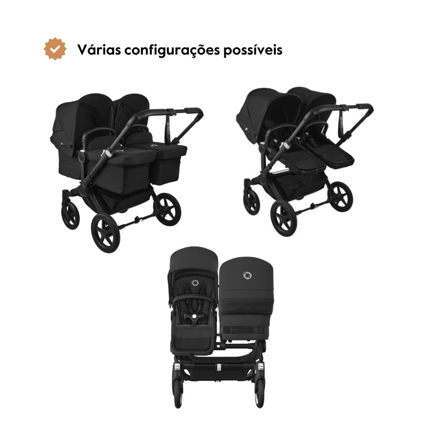 Carrinho de Passeio para Gémeos Bugaboo Donkey 5 Twin várias configurações disponiveis