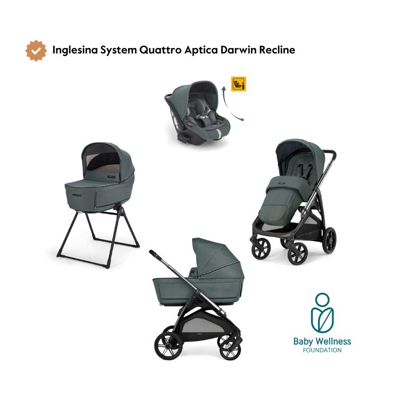 Carrinho de Bebé Inglesina System Quattro Aptica Darwin Recline – Emerald Green