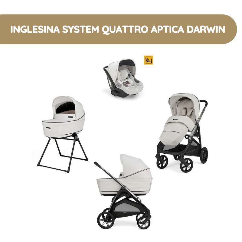 Carrinho de Bebé Inglesina System Quattro Aptica Darwin – Opal Ivory