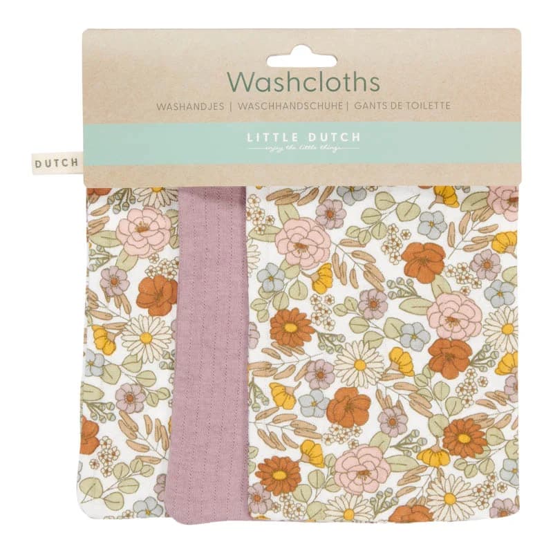 Little Dutch Mini Toalhinhas de Higiene | Washcloths – Vintage Little Flowers / Pure Mauve