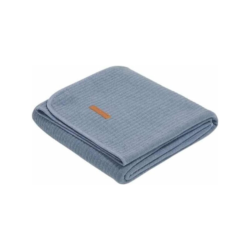 Little Dutch Manta de Malha para Berço | Cot Blanket | Pure Denim Blue