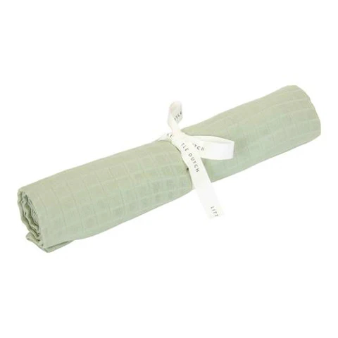 Little Dutch Swaddle 120 x 120 em Musselina – Sage