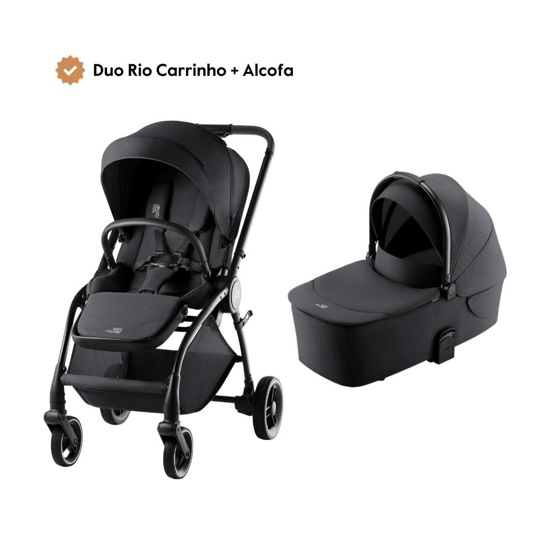 Duo Rio Carrinho de Bebé + Alcofa da Britax Römer – Style Carbon Black