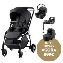 Pack Rio Carrinho + Alcofa + Ovinho Baby-Safe Pro + Base Isofix Vario 5Z da Britax Romer - Style Carbon Black