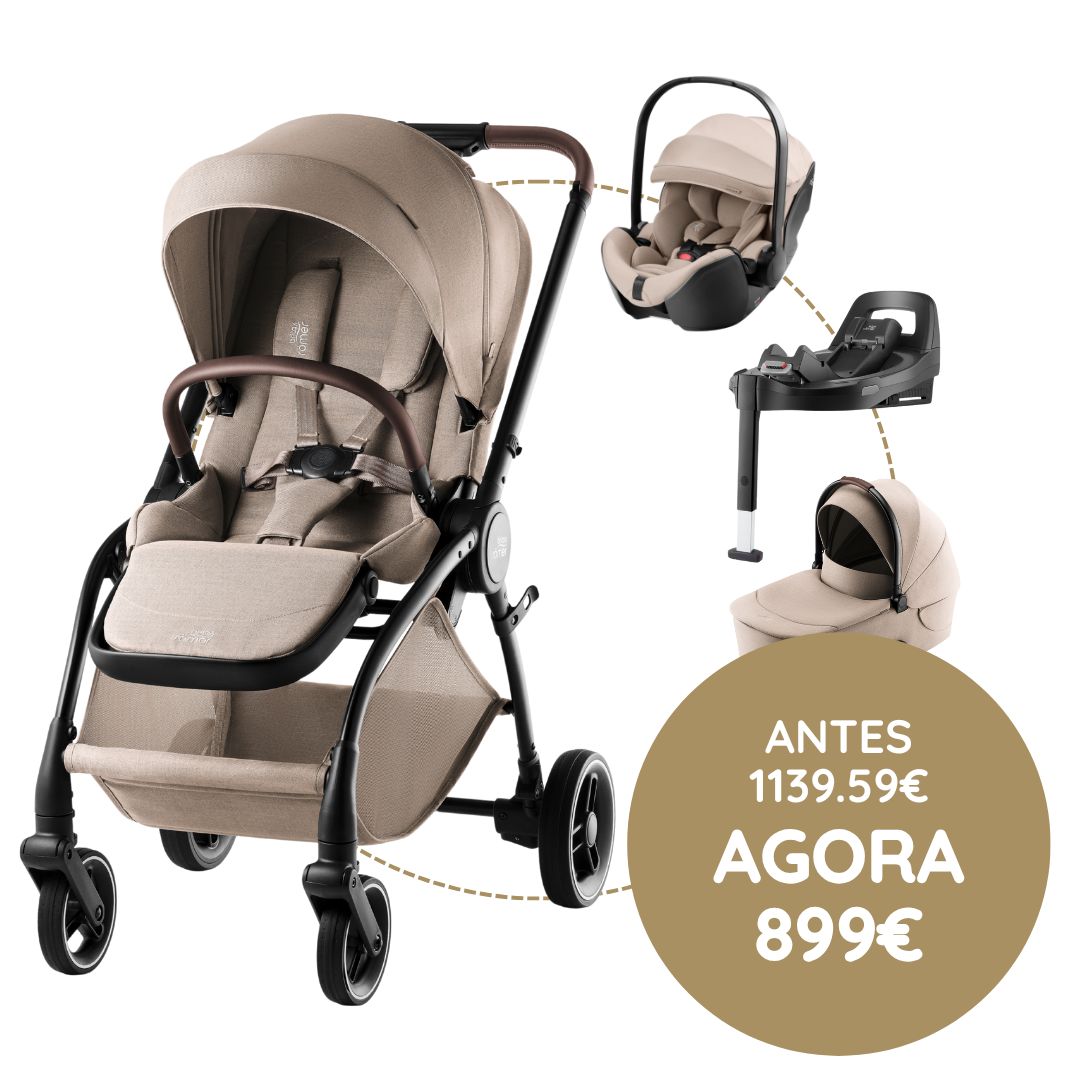 Pack Rio Carrinho de Bebé + Alcofa + Ovinho Baby-Safe Pro + Base Isofix Vario 5Z da Britax Römer – Style Teak