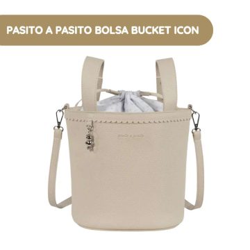 Pasito a Pasito Bolsa Bucket Icon Cream
