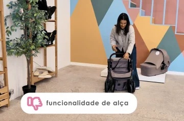 O Carrinho de Bebé Nuna Trvl Lx tem uma alça de transporte com uma funcionalidade limitada