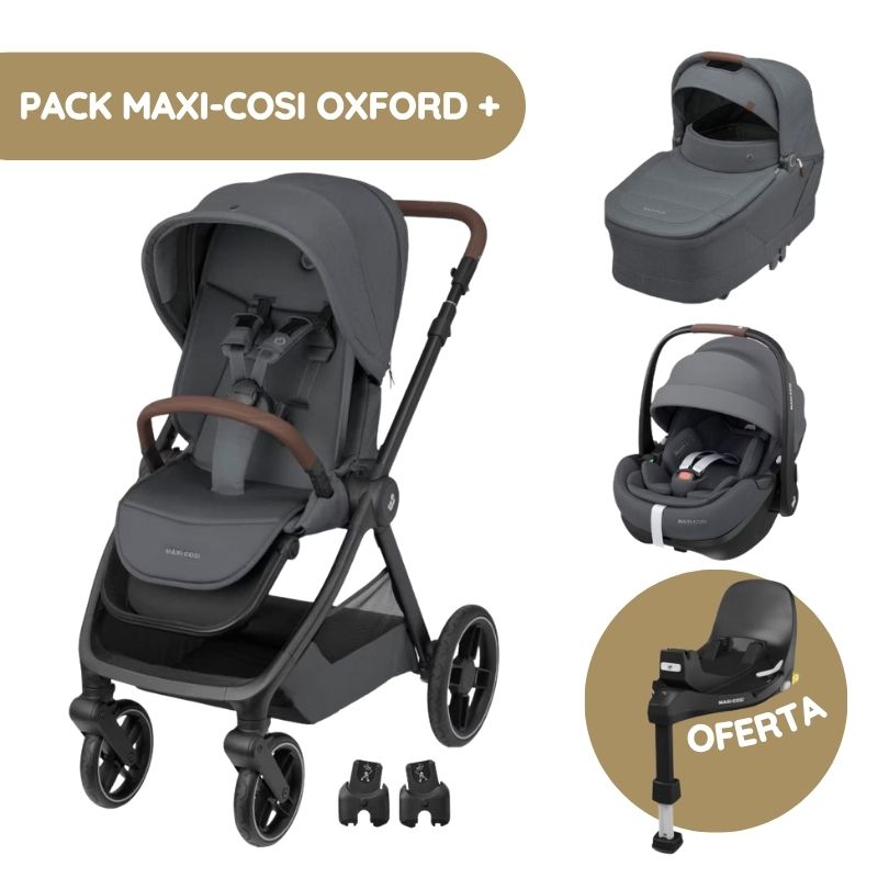 Maxi-Cosi Carrinho de Passeio Oxford Plus + Pebble 360 Pro2 + Base FamilyFix 360 Pro – Twillic Graphite