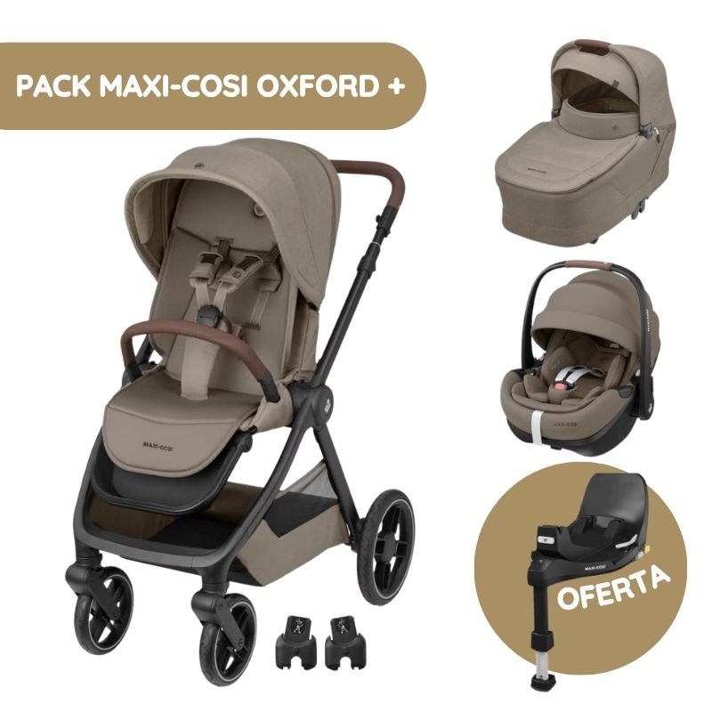 Maxi-Cosi Carrinho de Passeio Oxford Plus + Pebble 360 Pro2 + Base FamilyFix 360 Pro – Twillic Truffle
