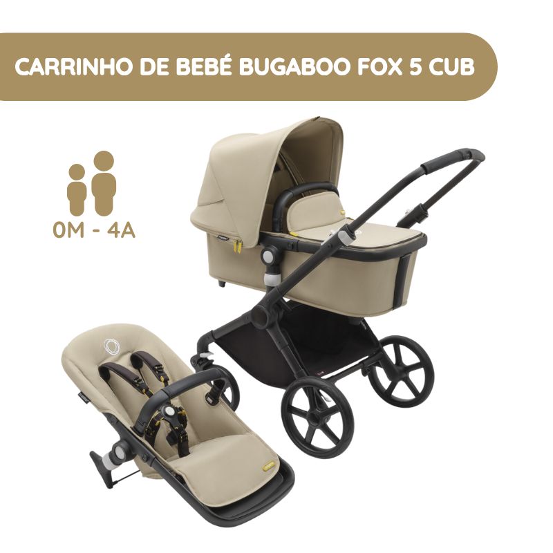 Bugaboo Carrinho de Bebé Fox Cub completo – Desert Taupe