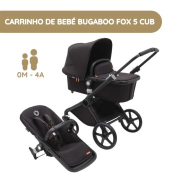 Bugaboo Carrinho de Bebé Fox Cub completo - Midnight black