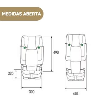 Maxi-Cosi Cadeira Auto Nomad XL Plus medidas aberta