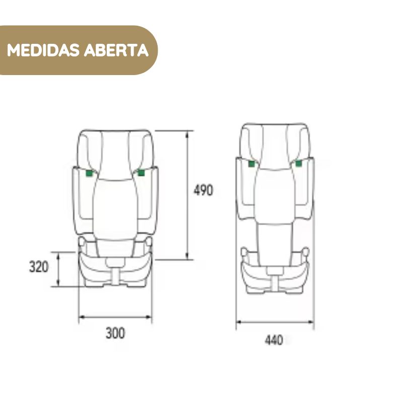 Maxi-Cosi Cadeira Auto Nomad XL Plus medidas aberta