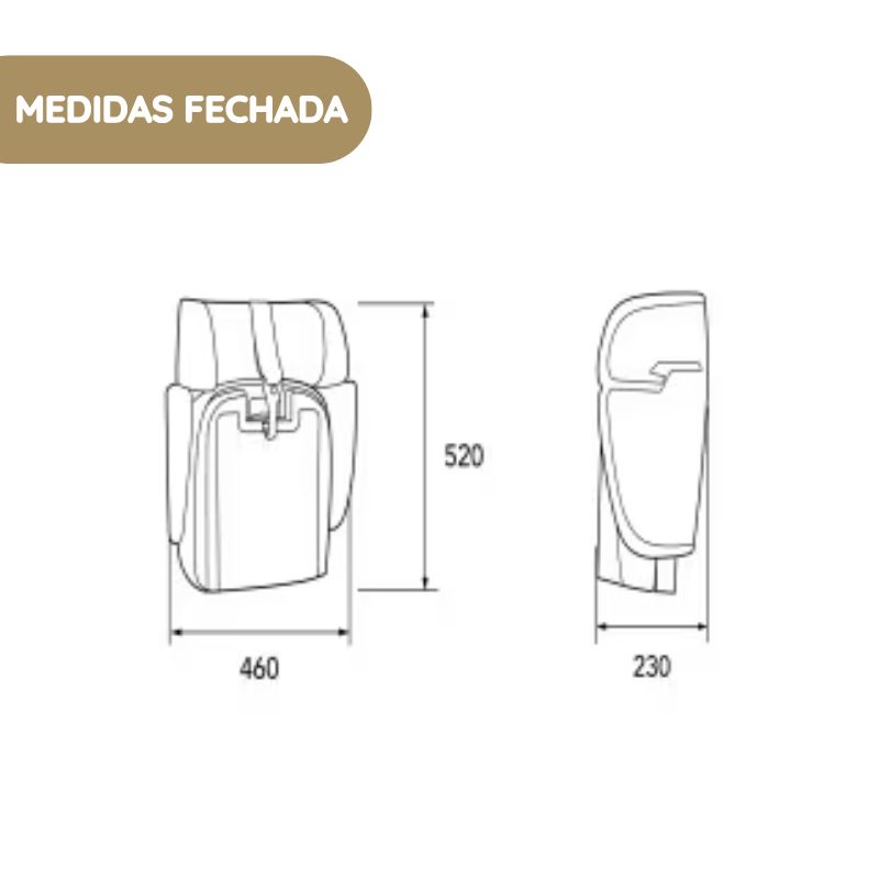 Maxi-Cosi Cadeira Auto Nomad XL Plus medidas fechada