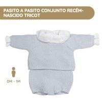 Pasito a Pasito Conjunto Recém-nascido Tricot - Azul