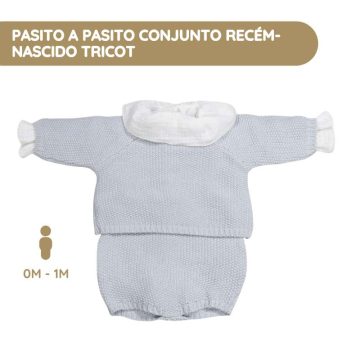 Pasito a Pasito Conjunto Recém-nascido Tricot - Azul