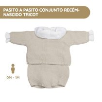 Pasito a Pasito Conjunto Recém-nascido Tricot - Beige