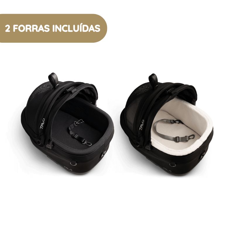 Tavo Maeve ISO5X Transportadora para Animais de Estimação com Isofix para Automóvel e Passeio 2 forras incluídas