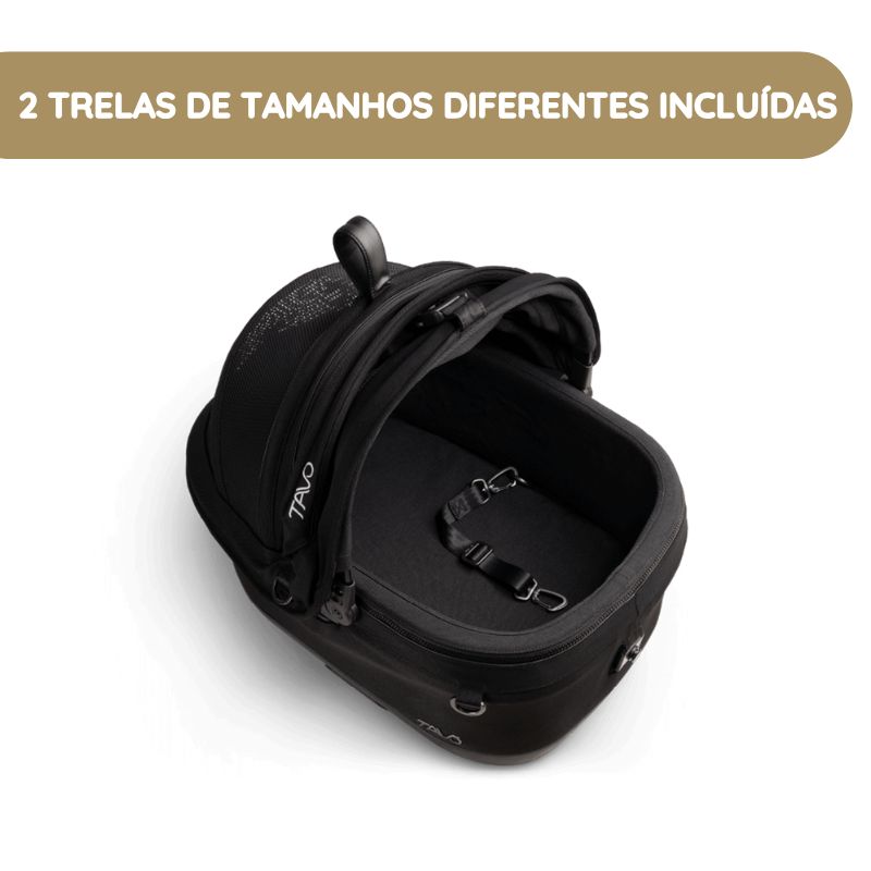 Tavo Maeve ISO5X Transportadora para Animais de Estimação com Isofix para Automóvel e Passeio 2 trelas de tamanhos diferentes incluídas
