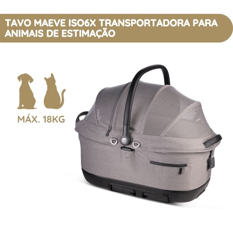 Tavo Maeve ISO6X Transportadora para Animais de Estimação com Isofix para Automóvel e Passeio – Merle