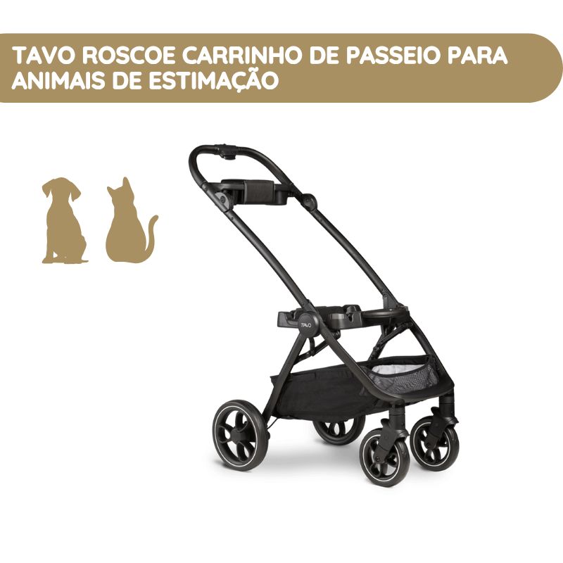 Tavo Roscoe Carrinho de Passeio para Animais de Estimação – Black